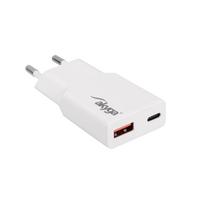 USB C tipo ir USB A tipo maitinimo adapteris - 5-20V/1.5-3A 30W - Akyga AK-CH-27