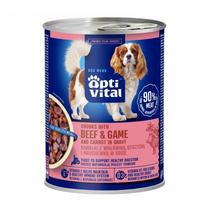 OPTIVITAL Chunks with beef, game and carrots in gravy - wet dog food - 415g
