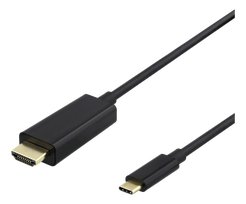 USB-C - HDMI kabelis DELTACO, 4K UHD, paauksuotas, 0,5 m, juodas / USBC-HDMI-1005 / 1903812
