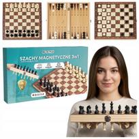 Stalo žaidimas Šachmatai, Šaškės ir Triktrak, medinis, magnetinis, Stalo žaidimas Šachmatai, Šaškės ir Triktrak, medinis, magnetinis