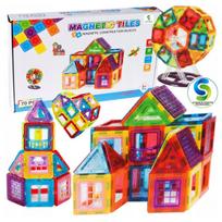 Magnetinės kaladėlės, 3D magnetinių plytelių skydeliai su lipdukais, 70 el., Magnetinės kaladėlės, 3D magnetinių plytelių skydeliai su lipdukais, 70 el.