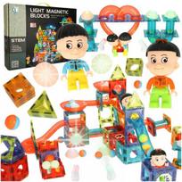 Magnetinės kaladėlės, edukacinė šviečianti 3D kamuoliukų trasa, 202 el., Magnetinės kaladėlės, edukacinė šviečianti 3D kamuoliukų trasa, 202 el.