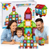 Magnetinės kaladėlės, dideli 3D magnetiniai skydeliai, 45 el., Magnetinės kaladėlės, dideli 3D magnetiniai skydeliai, 45 el.