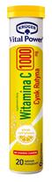 Maisto papildas, vitaminas c 1000 mg su cinku ir rutinu Kruger Vital Power, citrinų skonio, 80 g, 20 vnt.