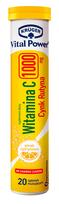 Maisto papildas, vitaminas c 1000 mg su cinku ir rutinu Kruger Vital Power, citrinų skonio, 80 g, 20 vnt.
