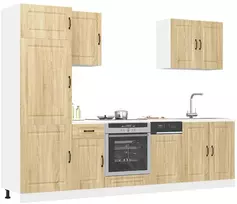 Virtuvinių spintelių komplektas, 7 dalių, Kalmar, ąžuolo
