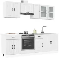 Virtuvinių spintelių komplektas, 8 dalių, Lucca, balta