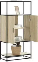aukšta lenta Sonoma ąžuolas 68x35x139 cm Mediena ir metalas