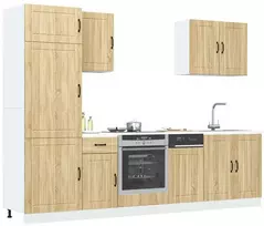 Virtuvinių spintelių komplektas, 7 dalių, Lucca, ąžuolo