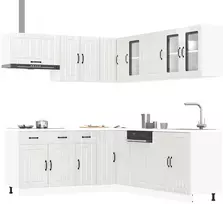 Virtuvinių spintelių komplektas, 11 dalių, Lucca, balta