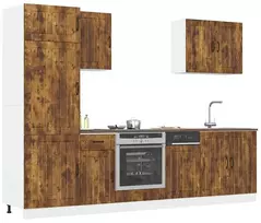 Virtuvinių spintelių komplektas, 7 dalių, Lucca, dūminio