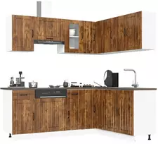 Virtuvinių spintelių komplektas, 11 dalių, Lucca, dūminio