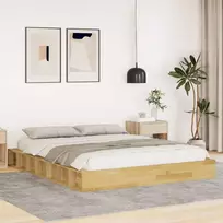 Lova Lovos rėmas be čiužinio 135x190 cm ąžuolo masyvo
