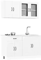 Virtuvinių spintelių komplektas, 4 dalių, Kalmar, balta