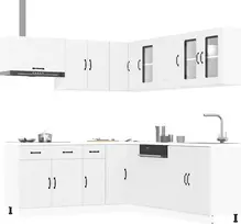 Virtuvinių spintelių komplektas, 11 dalių, Kalmar, balta