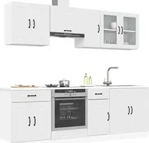 Virtuvinių spintelių komplektas, 8 dalių, Kalmar, balta