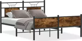 Lovos rėmas be čiužinio, dūminio ąžuolo, 140x190cm, mediena