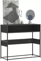 konsolinis stalas juodas 90x35x80 cm inžinierinis medis