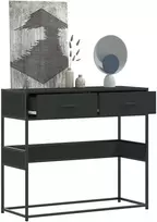 konsolinis stalas juodas 90x35x80 cm inžinierinis medis