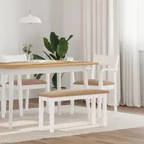 Suoliukas 90 cm Balta medžio masyvo guma