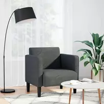 Fotelis Sofos kėdė su porankiais, tamsiai pilka, 54cm, velveto audinys