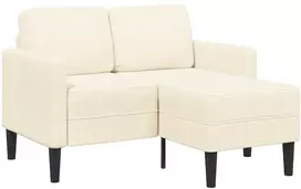 2-vietė sofa su L-formos kreminės kėdutės 125 cm patalyne