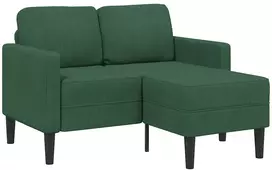 dvivietė sofa su gultu L formos tamsiai žalia 125 cm linas