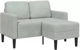 dvivietė sofa su gultu L formos šviesiai pilka 125 cm Velvet