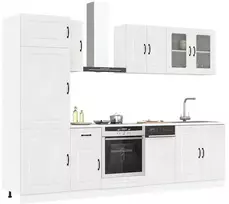 Virtuvinių spintelių komplektas, 8 dalių, Kalmar, balta