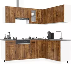 Virtuvinių spintelių komplektas, 11 dalių, Kalmar, dūminio