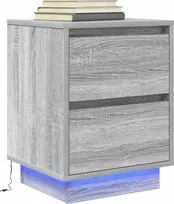 naktinė spintelė su LED lemputėmis Pilka Sonoma 38x34x50 cm