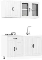 Virtuvinių spintelių komplektas, 4 dalių, Lucca, balta
