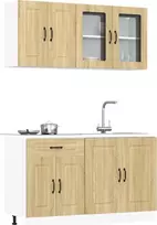 Virtuvinių spintelių komplektas, 4 dalių, Kalmar, ąžuolo