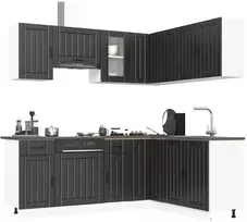 Virtuvinių spintelių komplektas, 11 dalių, Kalmar, juoda