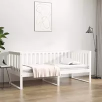 Dieninė lova be čiužinio Balta 100x200 cm medžio masyvo pušis
