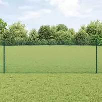 Suvirintas vielos tvora su stulpeliais 25 x 0,8 m Žalia