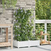 Sodo vazonas 2 pcs Balta Plienas