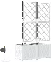 Sodo vazonas 2 pcs Balta Plienas