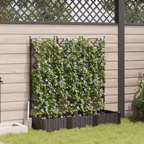 Sodo vazonas 3 pcs Ruda 120 x 40 x 125,5 cm Plienas