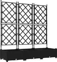 Sodo vazonas 3 vnt. Juoda 120 x 40 x 125,5 cm PP