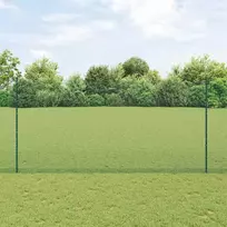 Suvirintas vielos tvora su stulpeliais 25 x 1,5 m Žalia