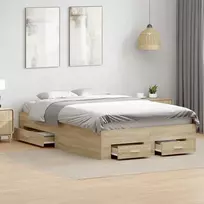 Lovos rėmas su stalčių Ruda 140 x 200 cm Apdirbta mediena