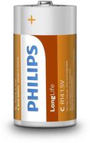 Philips „LongLife“ baterija R14L2B/10, Vienkartinė baterija, Cinko-anglies, 1,5 V, Žalia, Balta, 26,2 mm, 26,2 mm