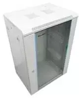 XtendLan 19" sieninė spintelė 18U 600x450, keliamoji galia 60 kg, stiklinės durys, virintos, pilkos spalvos