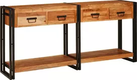 Konsoliniai staliukai 2 vnt. Ruda 161 x 33 x 75 cm