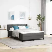Kiemas lova su galvūgalio Tamsiai pilka 200 x 140 cm audinys