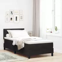 LED Čiužinio Lova su galvūgalio Juoda 90 x 200 cm Aksomas