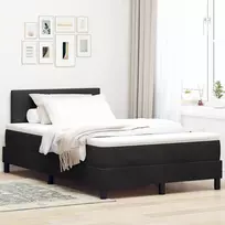 LED Čiužinio Lova su galvūgalio Juoda 120 x 190 cm Aksomas