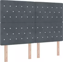 LED galvūgalis su LED juostelėmis Tamsiai pilka 160 cm Aksomas