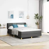 Kiemas lova su čiužiniu Tamsiai pilka 140 x 200 cm audinys